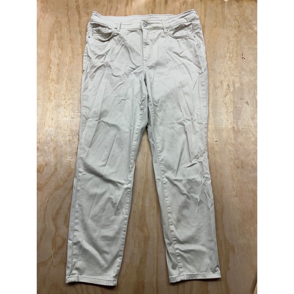 Tommy Bahama Boracay Beach High Rise‎ Ankle Pants Moonbeam Beige Women 12x28